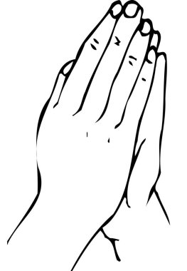 Dua eden elleri olan siyah beyaz çizimler