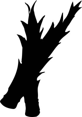 Beyaz arkaplanda sulu dallar siyah siluet 