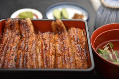 Japon mutfağı, soya soslu kızarmış yılan balığı. 