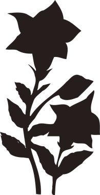 Çiçeklerin siyah basit silüeti