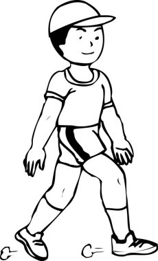  Beyaz arka planda yürüyen bir çocuğun resmi 