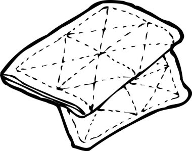 El çizimi çizimi çizimi. İki battaniyeyle boyama kitabı sayfası 