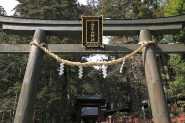 Japonya 'daki Japon tapınağının manzarası.