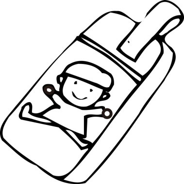 Dikdörtgen anahtarlıkta zıplayan çizgi film çocuğu