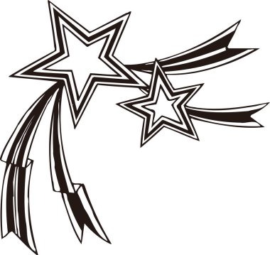 Yıldızlarla sınırlandırılmış siyah beyaz çizimler 