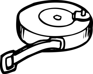 ölçüm bandı, beyaz arkaplanda izole edilmiş basit siyah beyaz illüstrasyon 