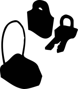 Çuval siluetleri, beyaz arkaplanda izole edilmiş basit siyah beyaz çizimler 