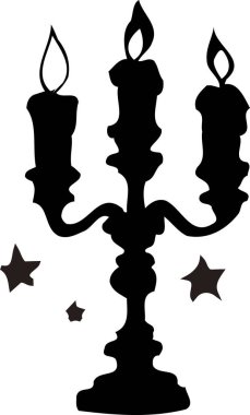 Beyaz arkaplanda siyah bir siluette mum yakmak 