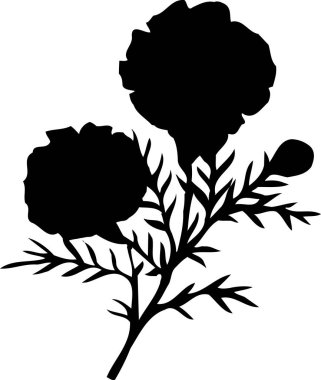 Çiçeklerin siyah basit silüeti