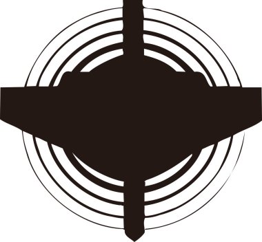 radar simgesinin siyah basit silüeti