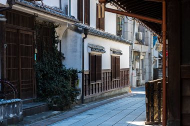 Japonya 'daki eski şehir mimarisinin manzarası