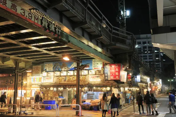 Vista Calle Tokio Por Noche Japón — Foto de Stock