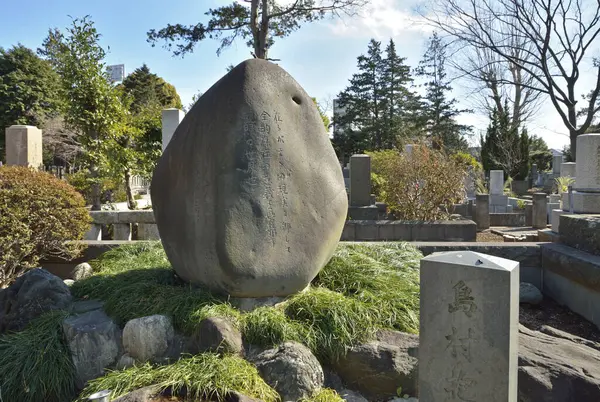 Крупным Планом Традиционные Японские Надгробия Кладбище — стоковое фото