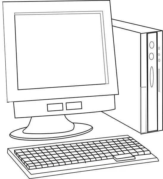 Schizzo Illustrazione Del Computer — Foto Stock