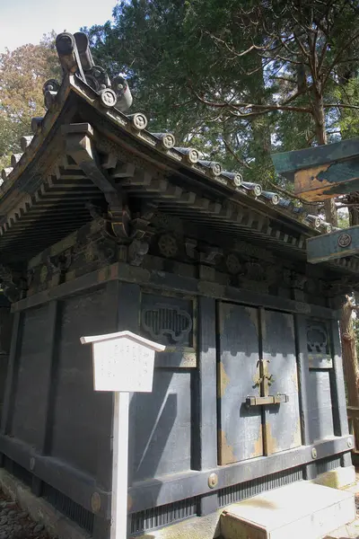 Primer Plano Decoración Tradicional Antigua Templo Japonés Madera —  Fotos de Stock