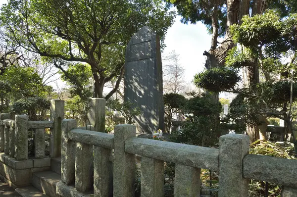 Close Tiro Lápides Japonesas Tradicionais Cemitério — Fotografia de Stock