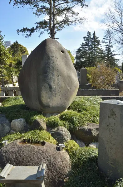 Närbild Traditionella Japanska Gravstenar Kyrkogården — Stockfoto