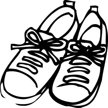  Beyaz arkaplanda izole edilmiş bir spor ayakkabısının çizimi 