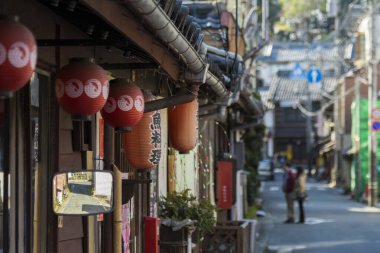 Japonya 'daki eski şehir mimarisinin manzarası