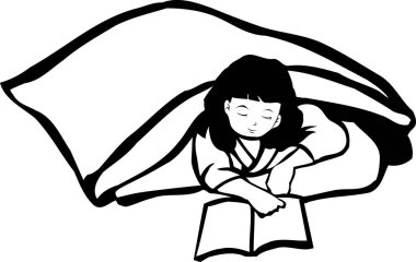 Siyah beyaz çizimler ve kitap okuyan kadınlar.