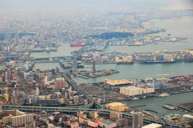 Modern Şehir Mimarisinin Hava Görüntüsü, Japonya.