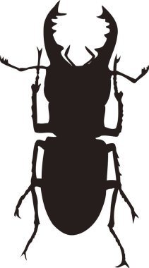 siyah basit siluet çizimi böcek simgesi 