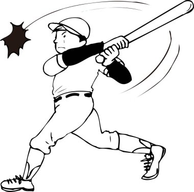 Beyzbol oyuncusunun siyah silüeti