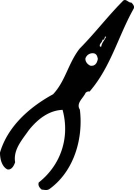 Cımbız aracı, beyaz arkaplanda izole edilmiş basit siyah beyaz illüstrasyon 