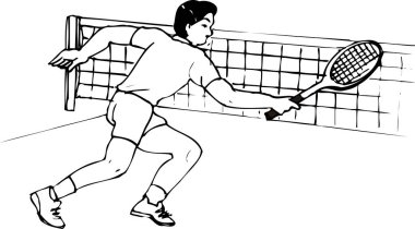 tenis oyuncusunun siyah silüeti 