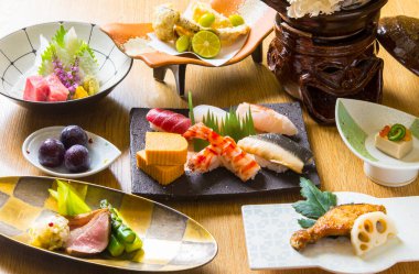 Lezzetli Japon mutfağı yakın çekim görüntüsü