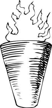 Yükselen parlak alevlerle çizilmiş meşale