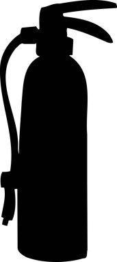 Yangın söndürücü, beyaz arkaplanda siyah siluet 