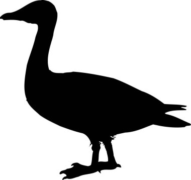 siyah basit bir siluet kaz çizimi