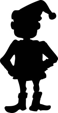 Beyaz arka planda siyah çocuk silueti