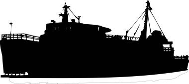 Gemi simgesinin siyah silüeti