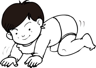  Beyaz arka planda izole edilmiş çizgi film çocuğu çizimi