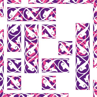 Soyut çiçeklerle süslenmiş kusursuz desen.