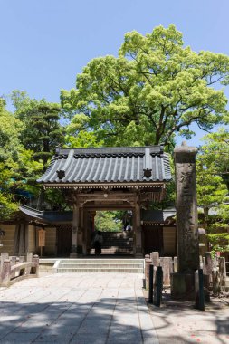 Tapınak manzarası, geleneksel Japon mimarisi.
