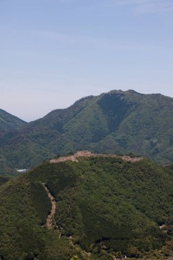 Asago, Hyogo, Japonya 'daki Takeda Kalesi Harabeleri