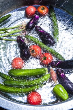 Mutfakta sebze yemek