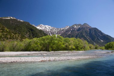Japonya 'daki dağ nehrinin güzel manzarası