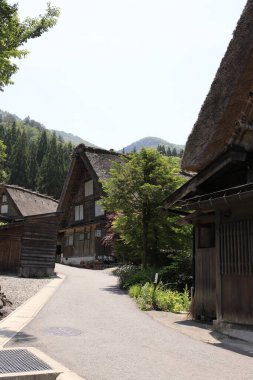 Shirakawa 'nın Tarihi Köyü, UNESCO' nun Japonya 'daki dünya mirası. Eski geleneksel Japon evleri 