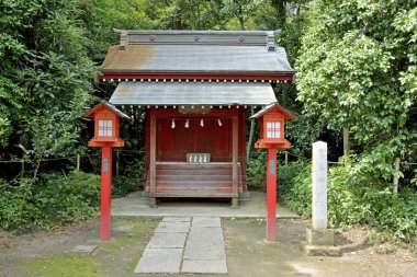 Tapınak manzarası, geleneksel Japon mimarisi.