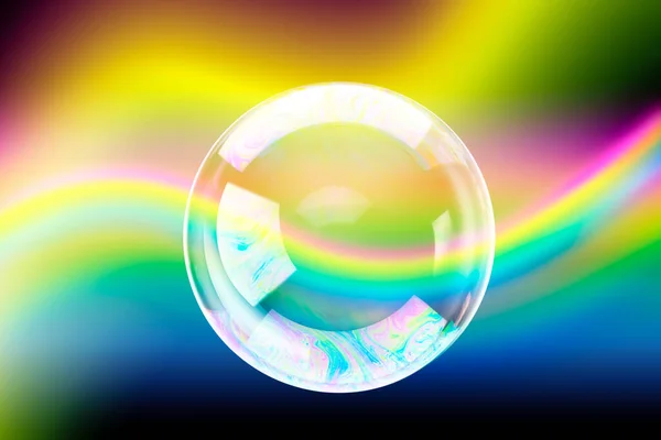 Fondo Abstracto Con Esfera Vidrio Colorido Esfera Transparente — Foto de Stock