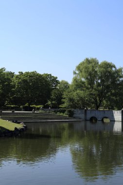 Parktaki gölün güzel manzarası
