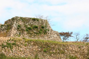 Terk edilmiş eski bir kalenin kalıntıları.