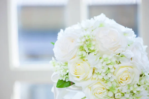 Белые Свадебные Цветы Качестве Украшения — стоковое фото
