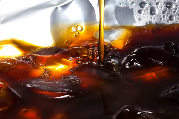 Macro Shot Ice Cubes Cola Drink — Stock Photo, Image