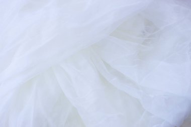 Buruşmuş beyaz tül arkaplan dokusunun dokusu