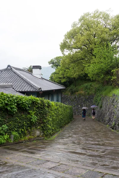 Japonya Eski Taş Kaldırım Sokak Manzarası — Stok fotoğraf